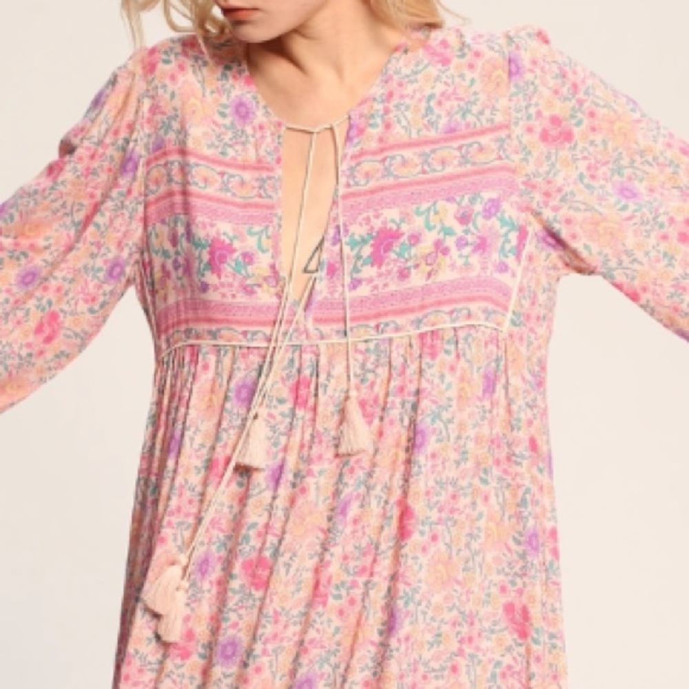 Floral Maxi DRESS Pink Gown NEW - Picture 2 of 8